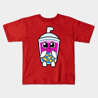 Sad Boba Milktea Kawai Kids T-Shirt